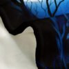 Contemporary Blue Wolf And Rose Floral Design Heavyweight Flannel Blanket Hand Wash Only, All Season Cozy Throw For Home Decor, Decorative Throw | Mystical Animal Theme | Detailed Craftsmanship, Cute Blanket