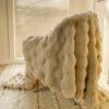 A Solid Color Thick Double Layer Blanket, Suitable For Bed Use, Office, Air Conditioning, Bedding, And Ideal For Travel, Sofa, Bed, And Home Decoration.