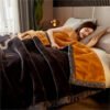 A Single Piece, Double Layered, Thickened High Quality Raschel Blanket Made Of Snowflake Plush, Providing Warmth And Comfort. Suitable For Various Settings Like Sofas, Beds, Offices, And Travel. It Makes A Great Gift For Holidays, Year, Valentine'S Da