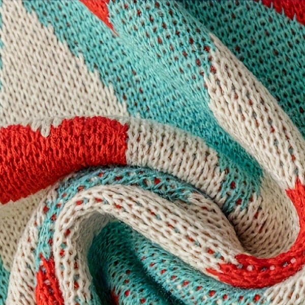 French Style Geometric Love Heart Pattern Knit Blanket Tear Resistant, All Season Multipurpose Acrylic Throw For Living Room, Office Nap, Air Conditioning Ideal Christmas, Valentine'S, Year Gift