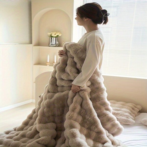Traditional Style Plush Double Layer All Season Comforter Cozy Fleece Bedspread, Machine Washable Suitable For Ac Use, Travel, Naps & Christmas Gifts % Polyester Bed Cover