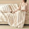 Traditional Style Plush Double Layer All Season Comforter Cozy Fleece Bedspread, Machine Washable Suitable For Ac Use, Travel, Naps & Christmas Gifts % Polyester Bed Cover