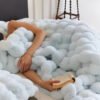 Traditional Style Plush Double Layer All Season Comforter Cozy Fleece Bedspread, Machine Washable Suitable For Ac Use, Travel, Naps & Christmas Gifts % Polyester Bed Cover