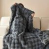 Traditional Style Plush Double Layer All Season Comforter Cozy Fleece Bedspread, Machine Washable Suitable For Ac Use, Travel, Naps & Christmas Gifts % Polyester Bed Cover