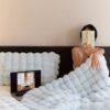 Traditional Style Plush Double Layer All Season Comforter Cozy Fleece Bedspread, Machine Washable Suitable For Ac Use, Travel, Naps & Christmas Gifts % Polyester Bed Cover