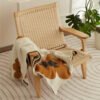 Nordic Flower Pattern Knitted Blanket, Air Conditioning Blanket Warm Cozy Soft Throw Blanket For Couch Bed Sofa