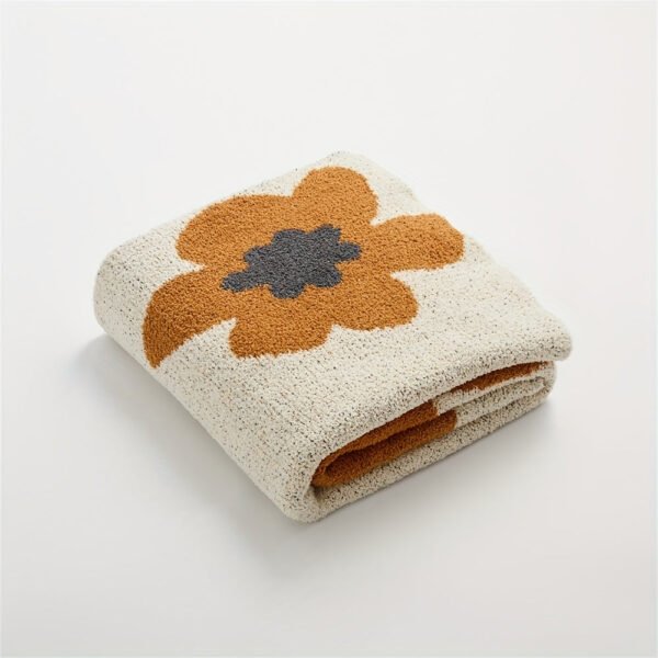 Nordic Flower Pattern Knitted Blanket, Air Conditioning Blanket Warm Cozy Soft Throw Blanket For Couch Bed Sofa