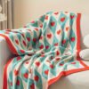 French Style Geometric Love Heart Pattern Knit Blanket Tear Resistant, All Season Multipurpose Acrylic Throw For Living Room, Office Nap, Air Conditioning Ideal Christmas, Valentine'S, Year Gift