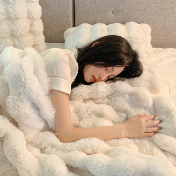 Traditional Style Plush Double Layer All Season Comforter Cozy Fleece Bedspread, Machine Washable Suitable For Ac Use, Travel, Naps & Christmas Gifts % Polyester Bed Cover