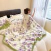 Luxury Artificial Rabbit Fur Blanket Big Bubble Rabbit Hair Composite Milk Velvet Hot .*. .*. .*. .*. Soft, Tear Resistant, Machine Washable, Suitable For Sofa, Bed, Office, Camping, All Seasons Comfort