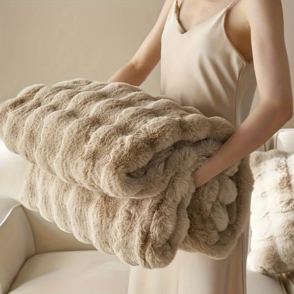 Traditional Style Plush Double Layer All Season Comforter Cozy Fleece Bedspread, Machine Washable Suitable For Ac Use, Travel, Naps & Christmas Gifts % Polyester Bed Cover