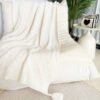 Nordic Style Solid Color Chunky Knitted Blanket, Double Sided Throw Blanket With Tassel, Soft Warm Blanket For Couch, Sofa, Office, Bed, Camping, Car, Travelling For All Season